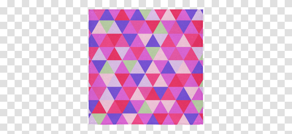 Pink Geometric Triangle Pattern Square Towel 13x13 Patchwork, Rug, Quilt Transparent Png