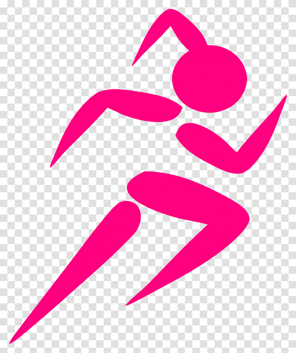 Pink Girl Running Vector Clipart Image, Logo, Trademark Transparent Png