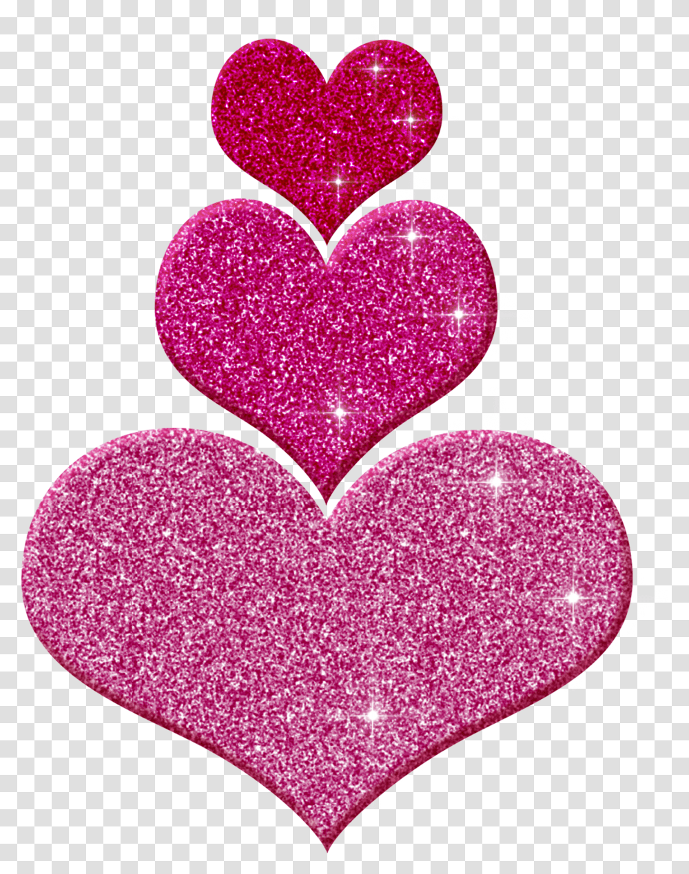 Pink Glitter Heart, Light Transparent Png