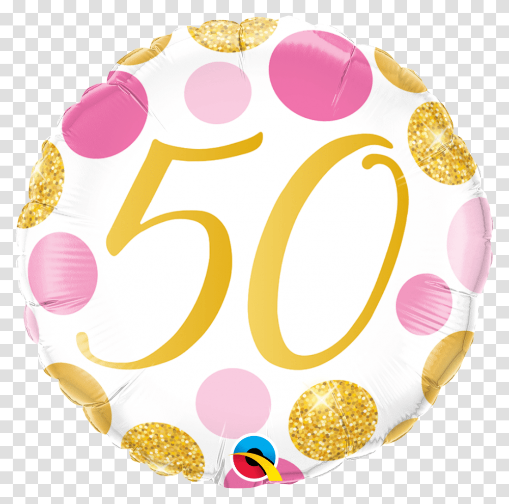 Pink Gold Dots Foil Balloon Qualatex, Number, Symbol, Text Transparent Png