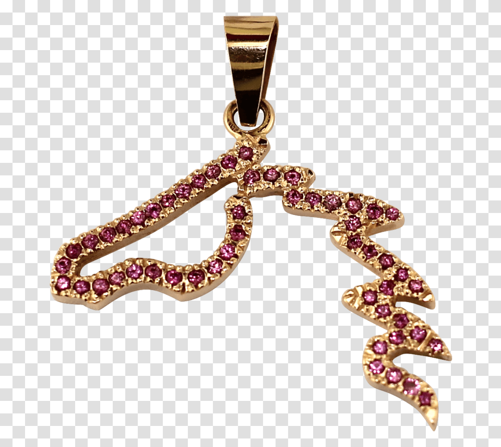 Pink Gold Flying Mane Pendant With Rubies, Diamond, Gemstone, Jewelry, Accessories Transparent Png