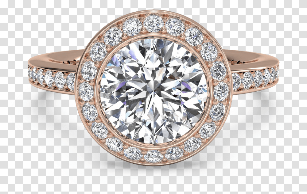 Pink Gold Halo Engagement Rings, Diamond, Gemstone, Jewelry, Accessories Transparent Png