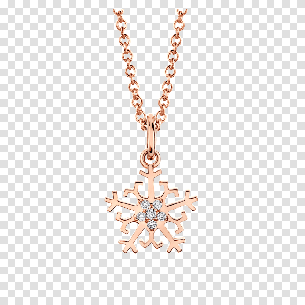 Pink Gold Snowflake Diamond Pendant Beawelry, Necklace, Jewelry, Accessories, Accessory Transparent Png
