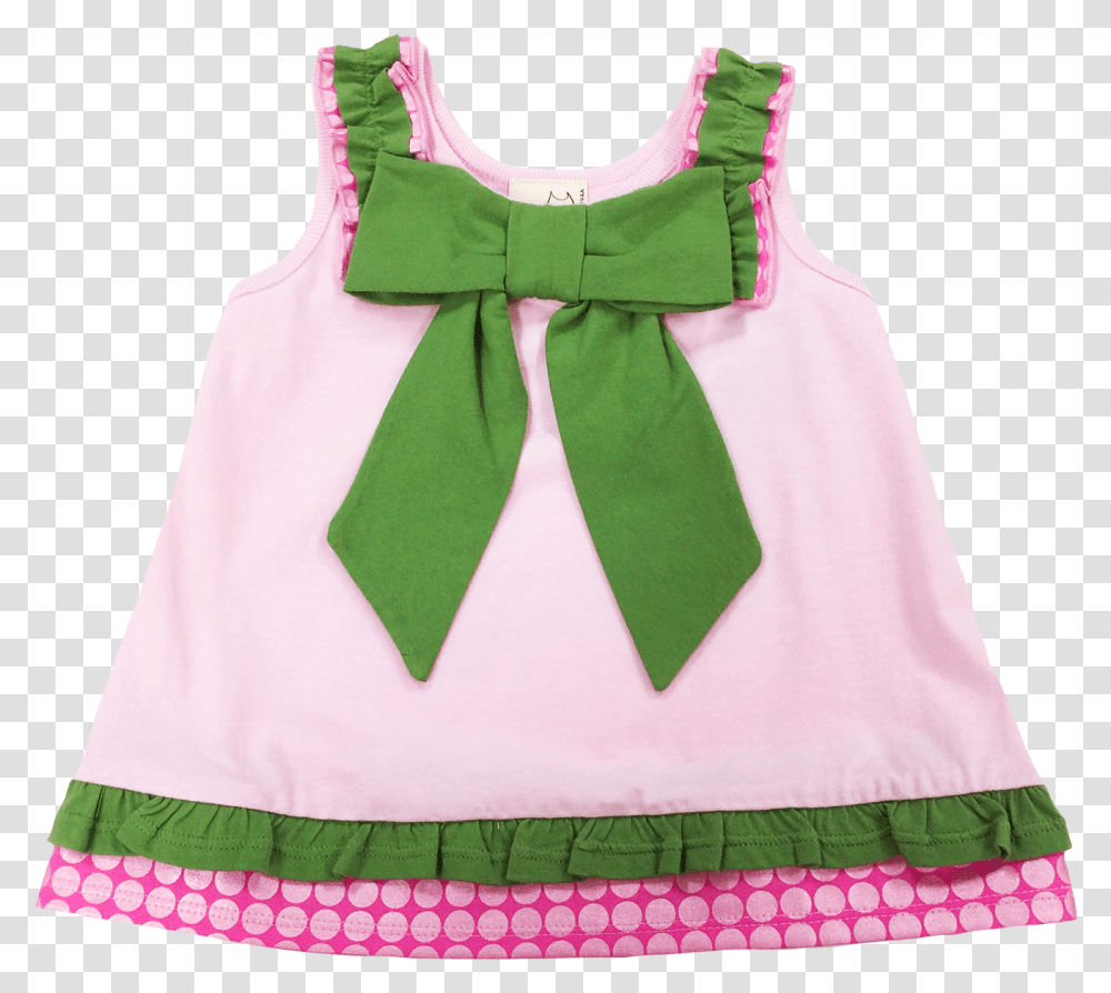 Pink Green Bow Tank One Piece Garment, Apparel, Dress, Blouse Transparent Png