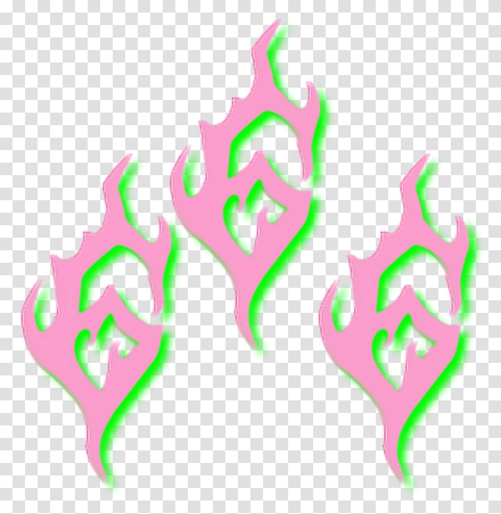 Pink Green Flames Devil Satan Satanist Goth Pink Green Flames, Light Transparent Png