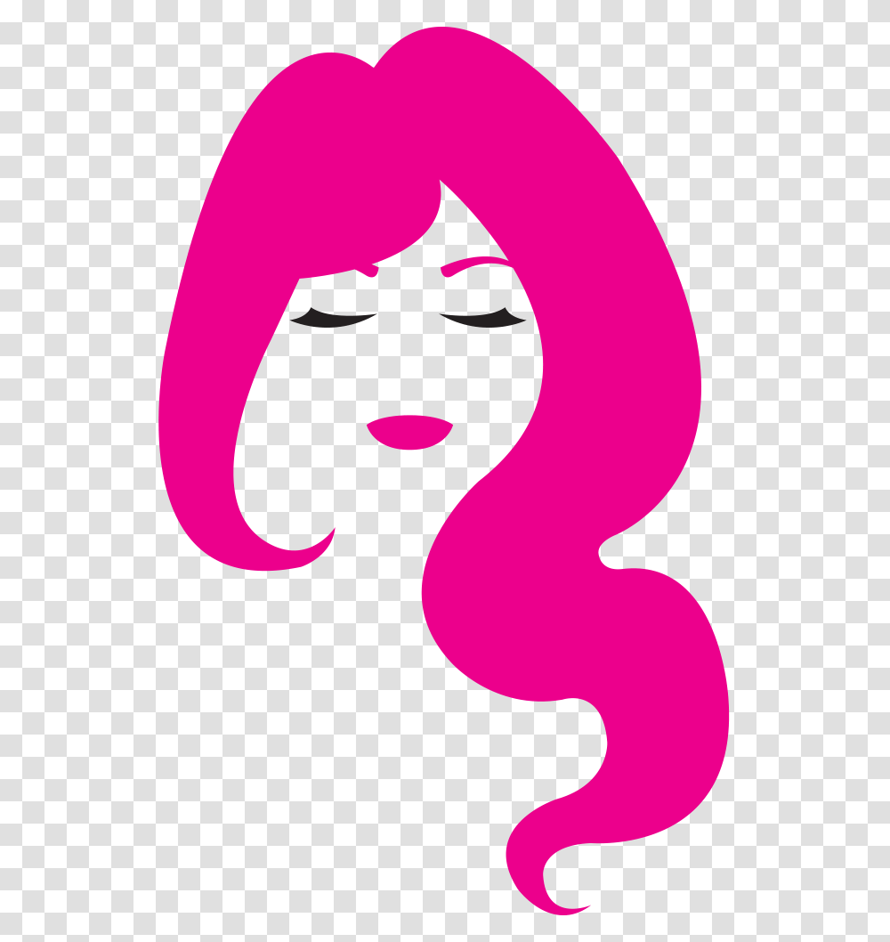 Pink Hair Clipart Pink Wig, Label, Face Transparent Png