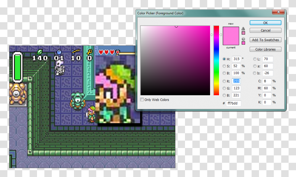 Pink Hair Snes Link, Monitor, Screen, Electronics, Display Transparent Png