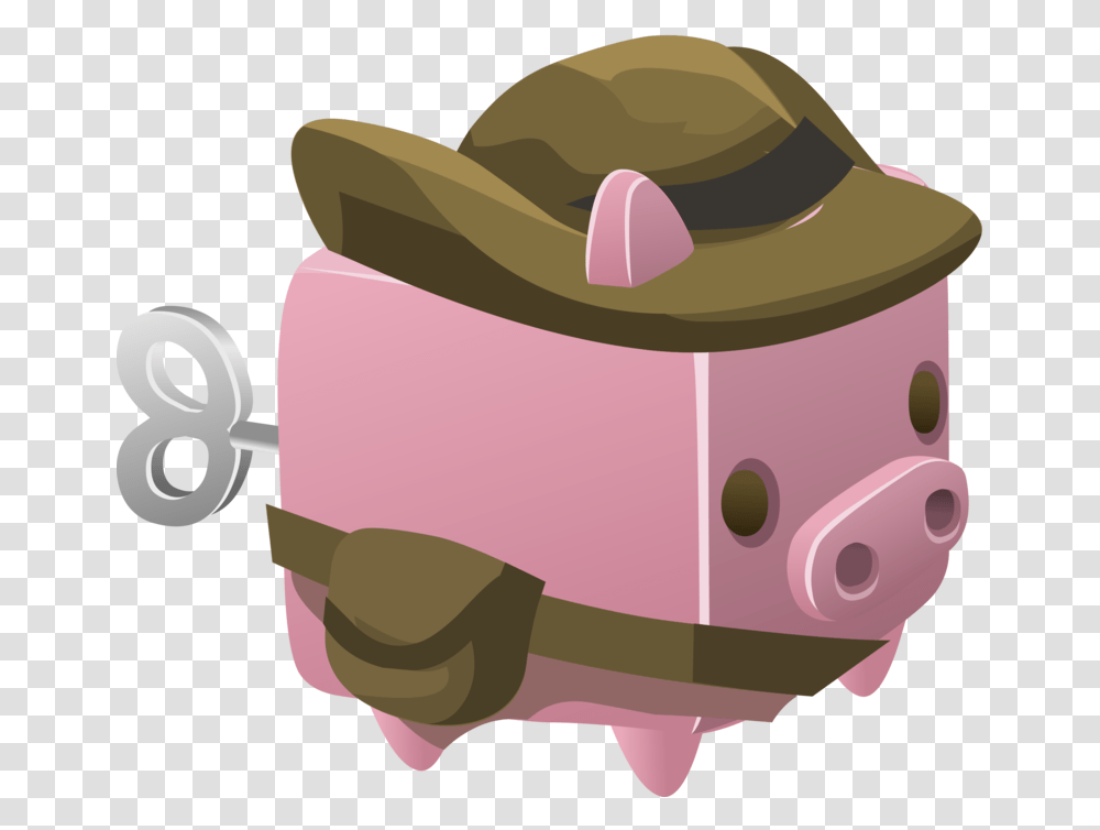 Pink Head Pig Like Mammal Clipart Toy, Clothing, Apparel, Hat, Cowboy Hat Transparent Png