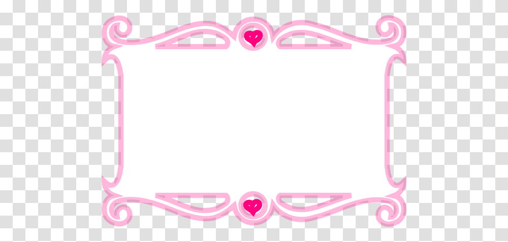 Pink Heart Border Large Size, Bow, Page Transparent Png