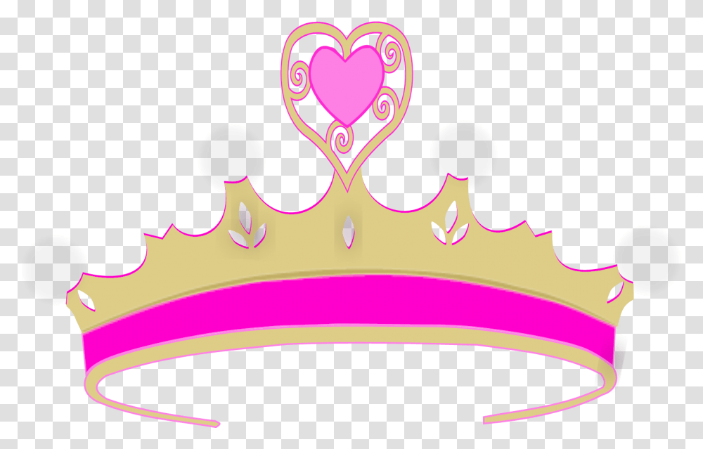 Pink Heart Crown Svg Vector Clip Art Svg Princess Crown Clip Art, Accessories, Accessory, Jewelry Transparent Png