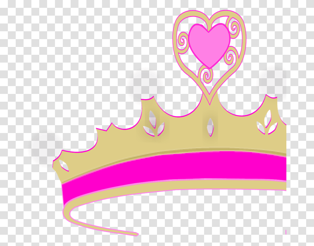 Pink Heart Crown Svg Vector Clip Art Svg Princess Crown Clip Art, Accessories, Accessory, Jewelry Transparent Png