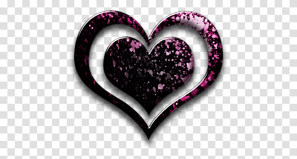 Pink Heart Icon Love Black And Pink Heart, Rug, Purple Transparent Png