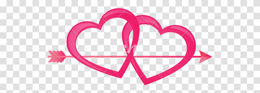 Pink Heart Love Arrow Design Heart With Arrow Design, Symbol, Star Symbol Transparent Png