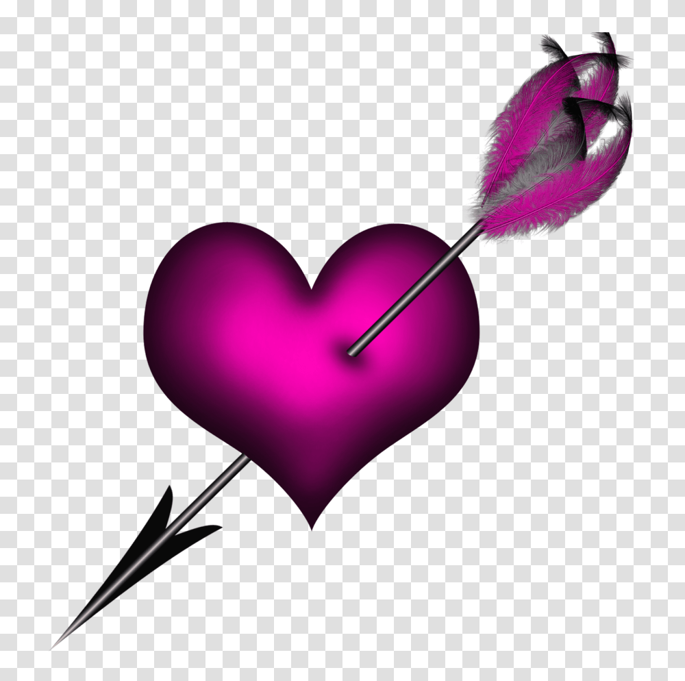 Pink Heart With Arrow Clipart Purple, Darts, Game, Cupid Transparent Png
