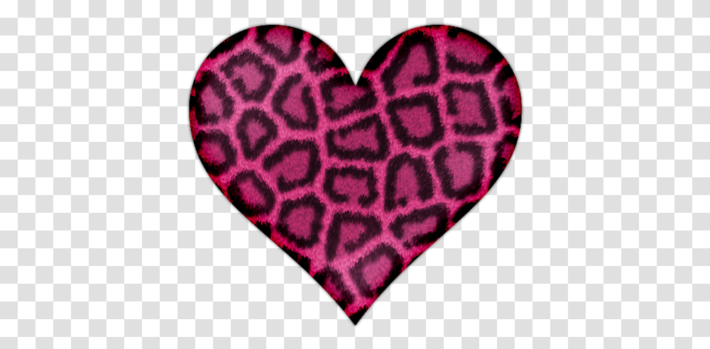 Pink Heart With Leopard Print Icon Pink Leopard Heart, Rug, Light, Purple Transparent Png