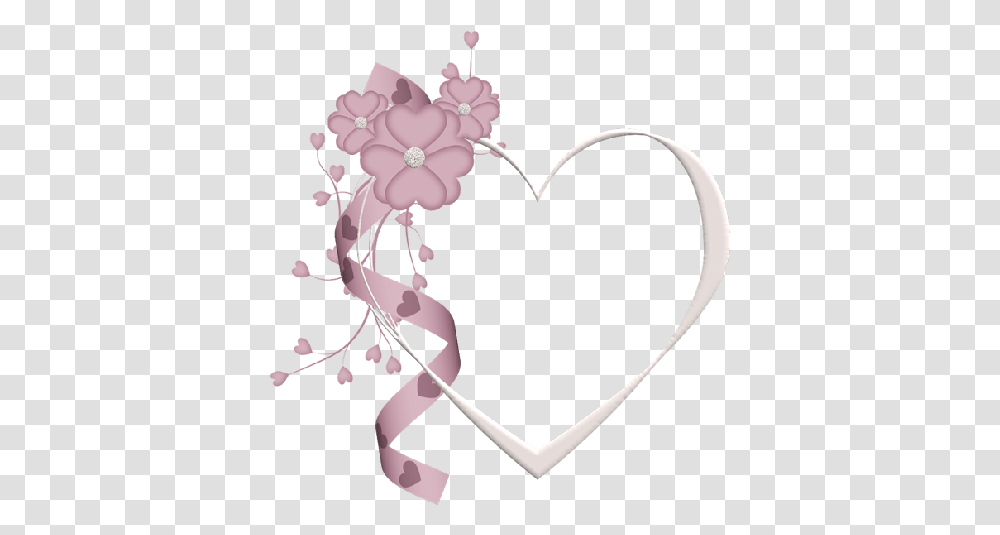 Pink Hearts Heart Love Lace Flower Love Picture Frames, Floral Design, Pattern, Stencil Transparent Png