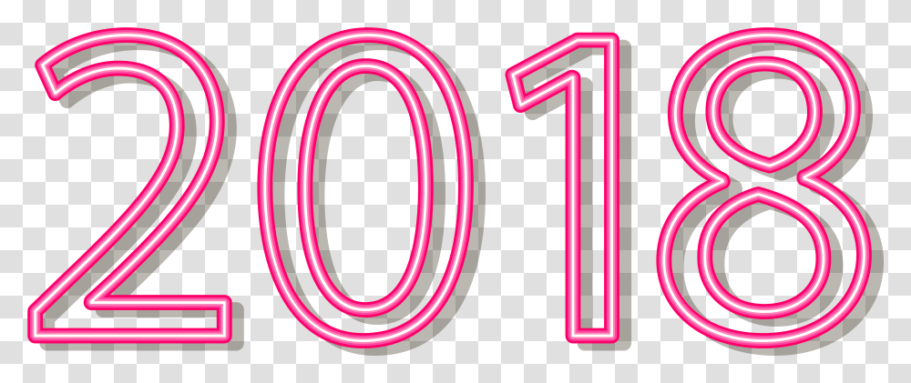 Pink Horseshoe Clipart 2018 Clip Art, Number, Light Transparent Png