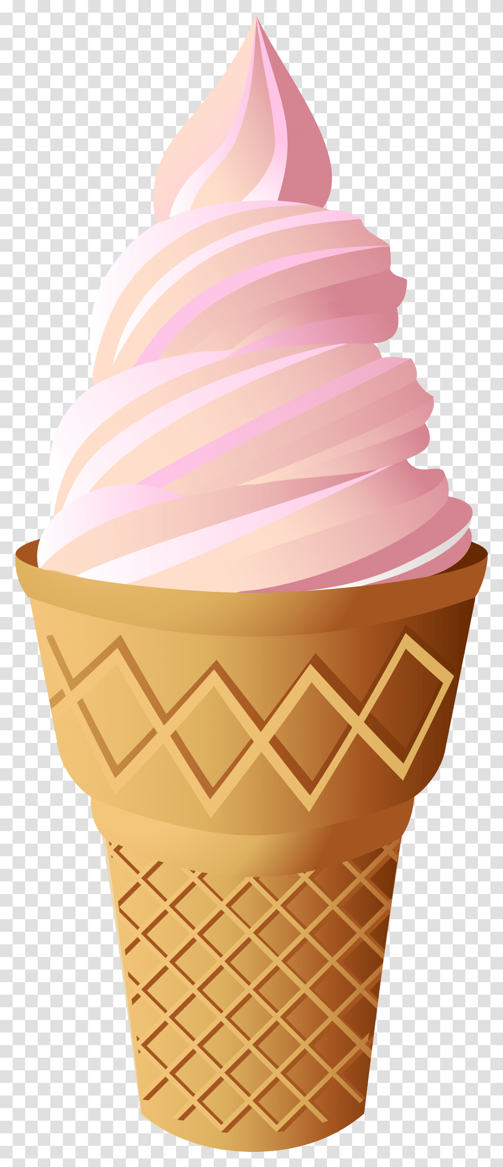 Pink Ice Cream Cone Clip Art Vanilla Ice Cream, Dessert, Food, Creme, Wedding Cake Transparent Png