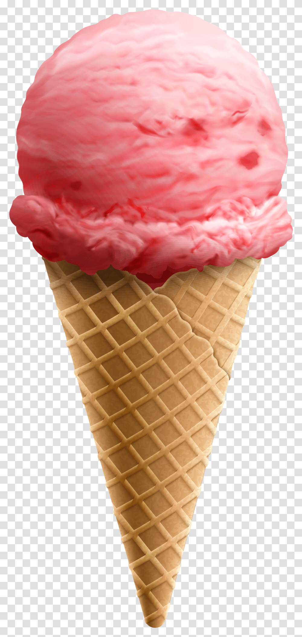 Pink Ice Cream Cone Transparent Png