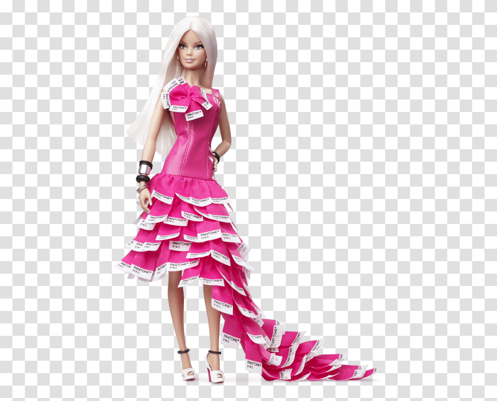 Pink In Pantone Barbie, Doll, Toy, Dress Transparent Png