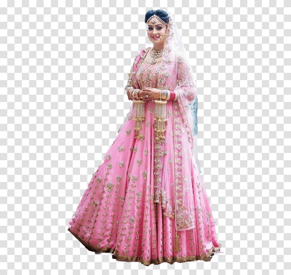 Pink Indian Wedding Dress, Apparel, Person, Human Transparent Png