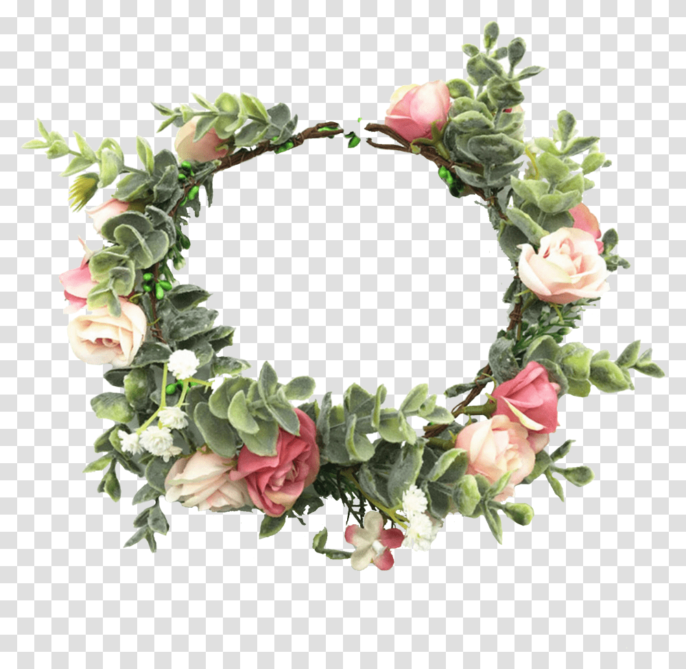 Pink Ivory Bohemian Floral Crown Floral, Plant, Flower, Ornament, Flower Arrangement Transparent Png