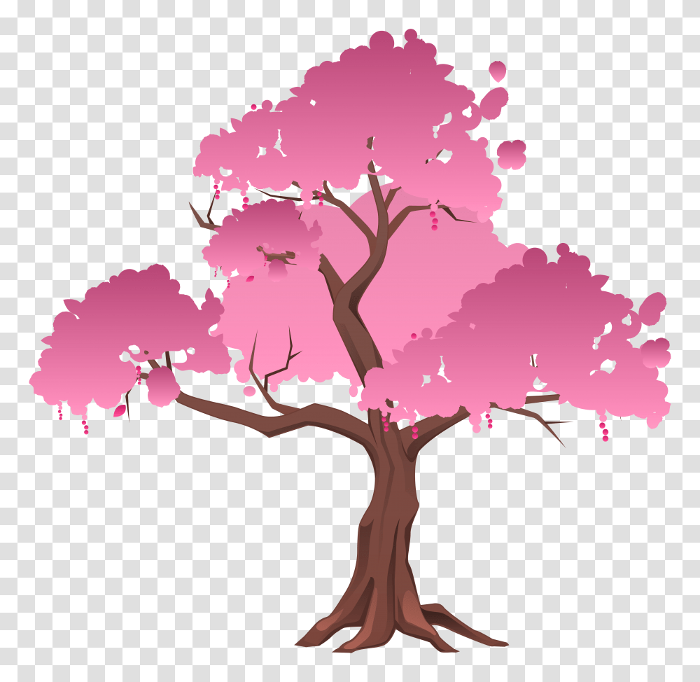 Pink Japanese Tree Clipart Image 101 Things You Will Pink Bonsai Tree, Plant, Flower, Blossom, Graphics Transparent Png