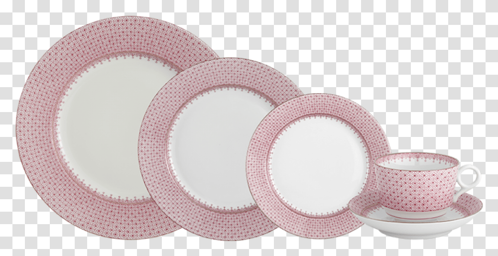 Pink Lace 5pc Place Setting Webbing, Porcelain, Art, Pottery, Dish Transparent Png