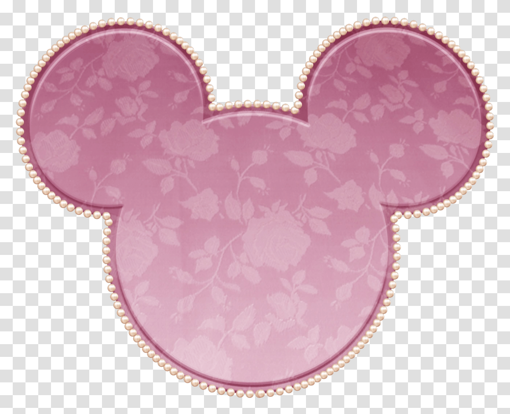 Pink Lace Minnie Ears Background Minnie Mouse, Heart, Rug Transparent Png