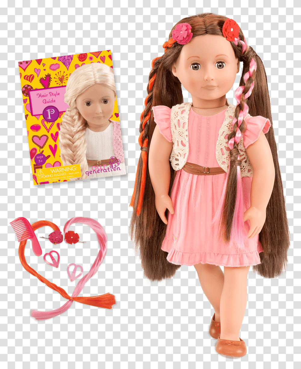 Pink Lace Parker Doll 18 Inch Doll Growing Hair Our Phoebe Our Generation Doll, Toy, Person, Human Transparent Png