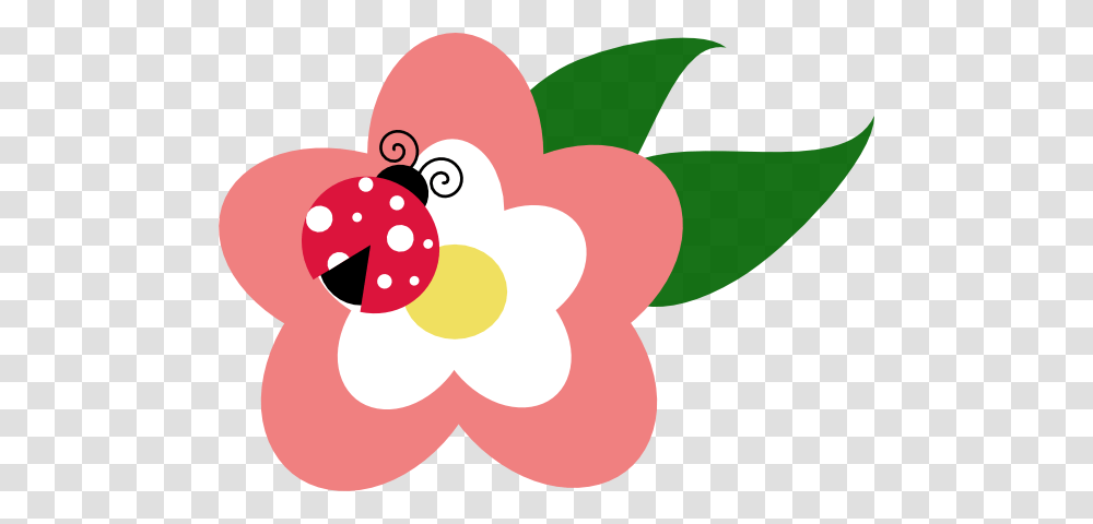 Pink Ladybug Clip Art Flower With Ladybug Clip Art, Logo, Trademark Transparent Png