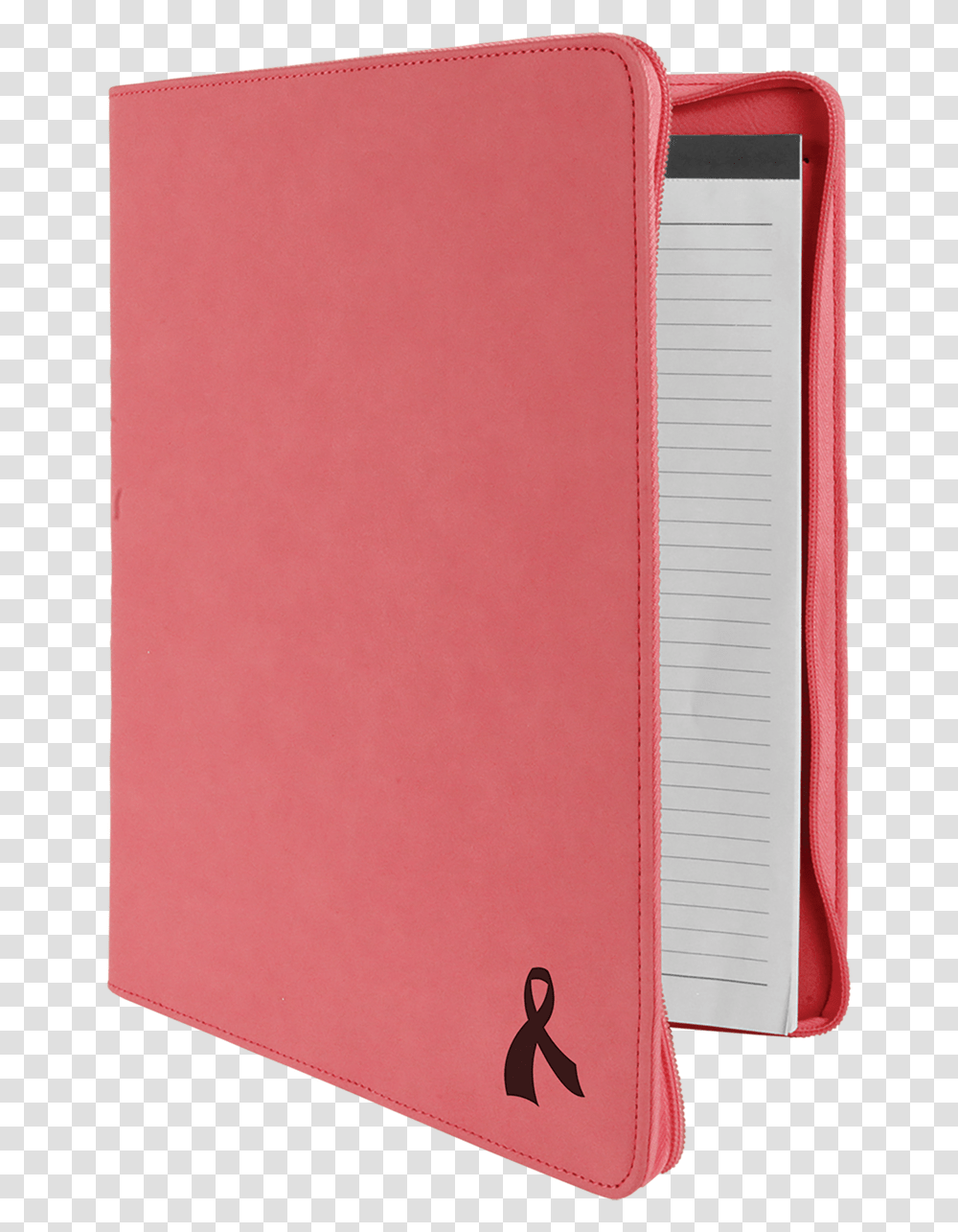 Pink Leatherette Portfolio W Zipper With Custom Laser Wallet, Diary, File Binder, File Folder Transparent Png