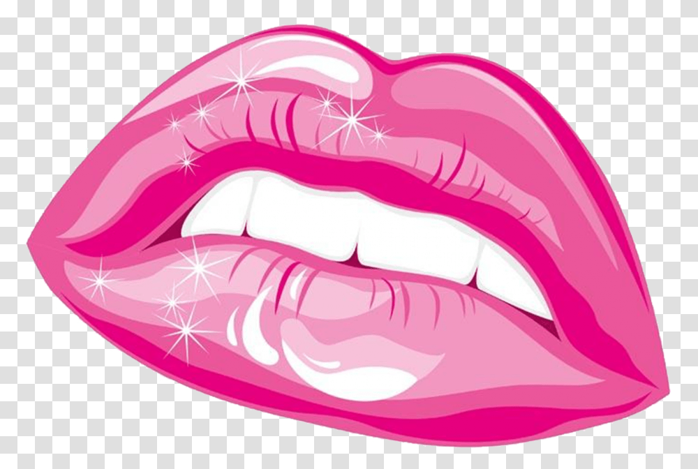 Pink Lip, Teeth, Mouth, Tongue Transparent Png