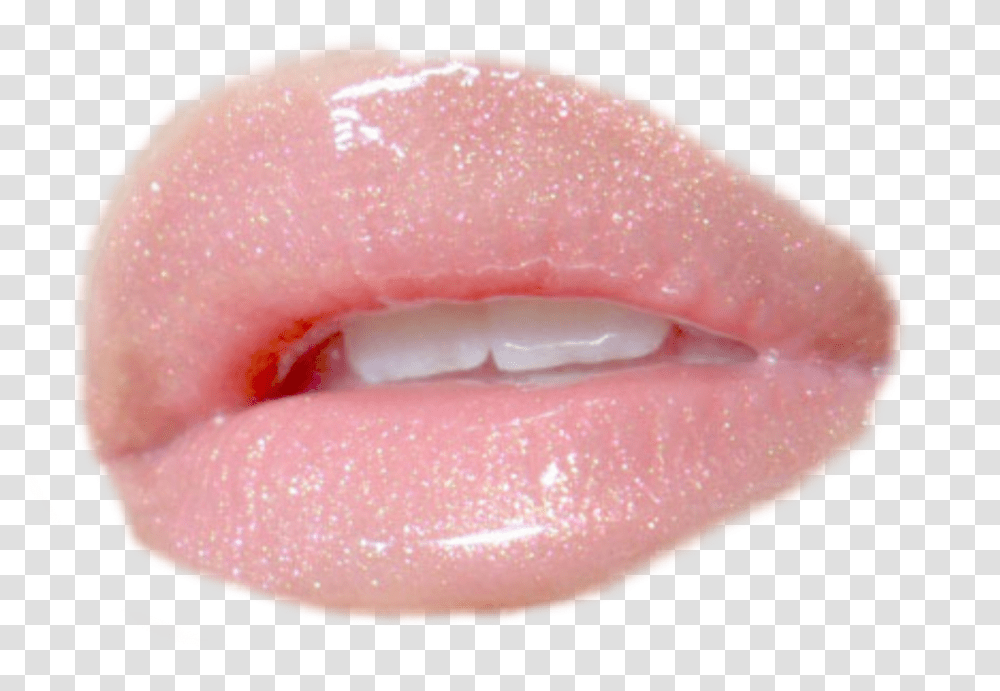 Pink Lipgloss Aesthetic Trendy Lip Gloss, Mouth, Tongue Transparent Png