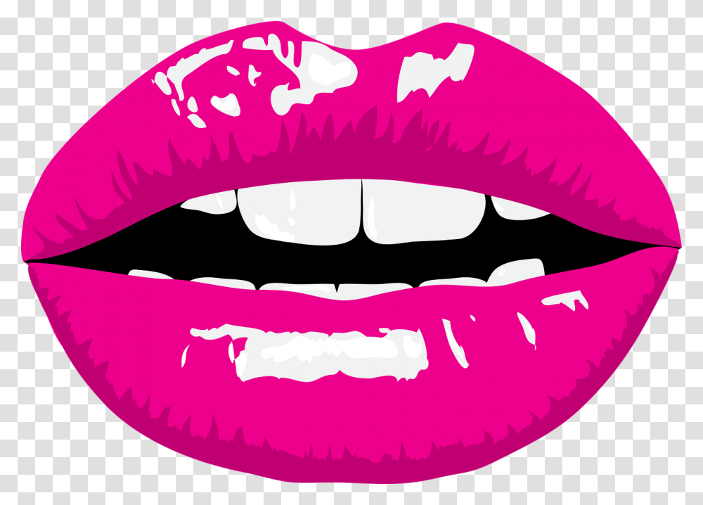 Pink Lips Clipart, Teeth, Mouth Transparent Png
