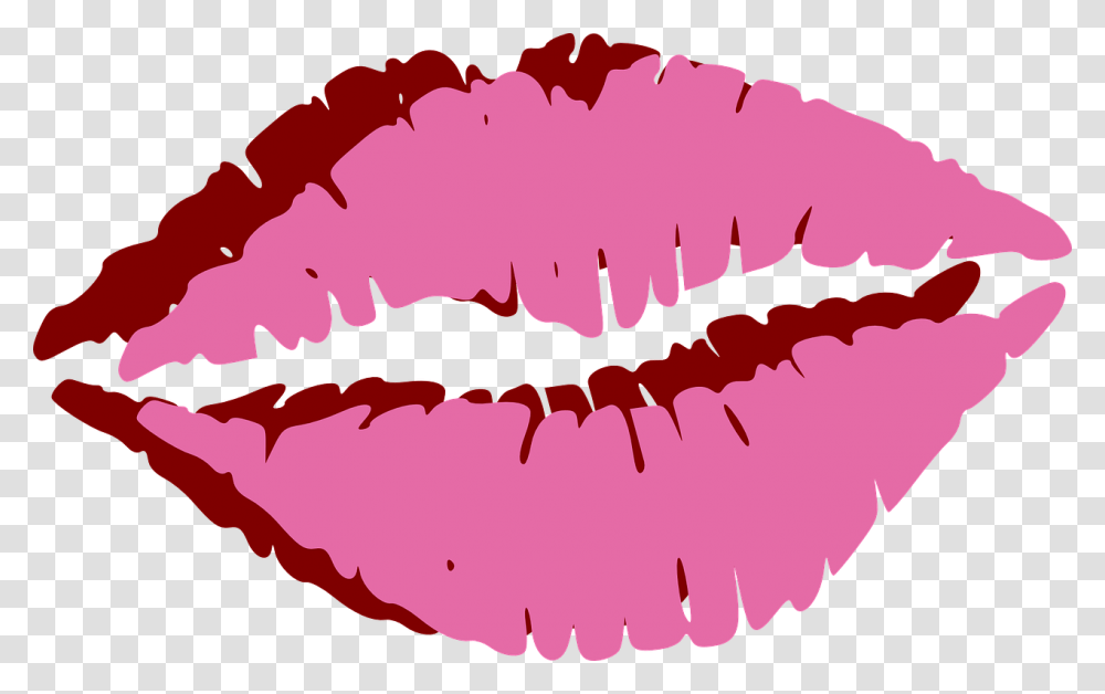 Pink Lips Kiss Image Red Lips Watercolor Painting, Teeth, Mouth, Tongue Transparent Png