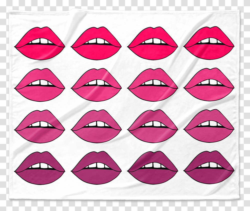 Pink Lips Ombre Blanket Vector Icons For Fabric, Mouth, Teeth, Sunglasses, Accessories Transparent Png