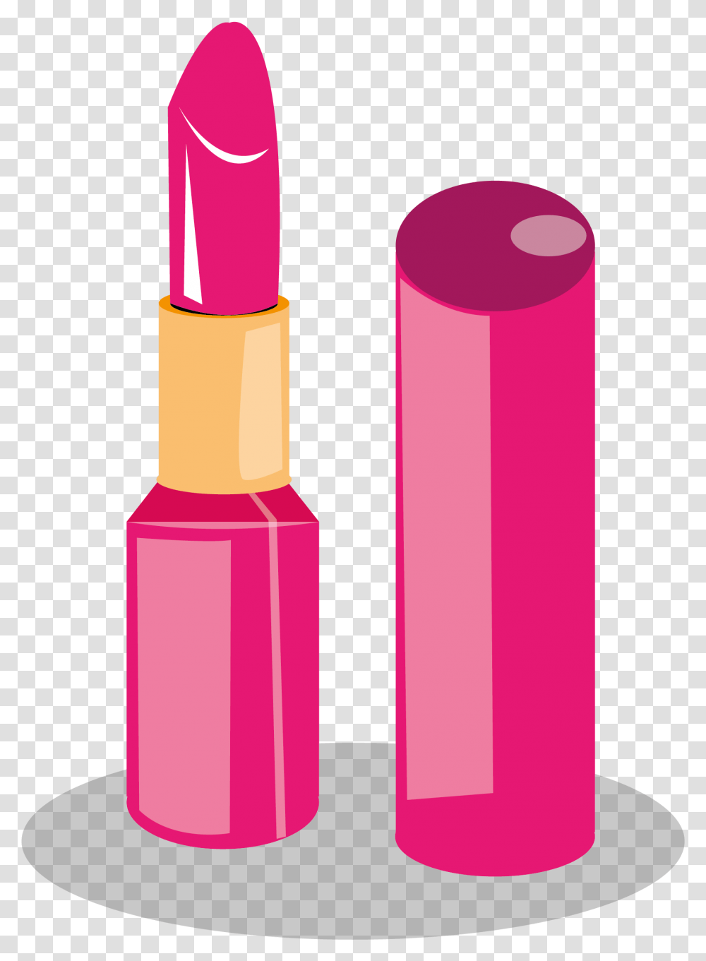 Pink Lipstick Cartoon Clipart Download Lipstick Clipart, Cosmetics, Cylinder Transparent Png