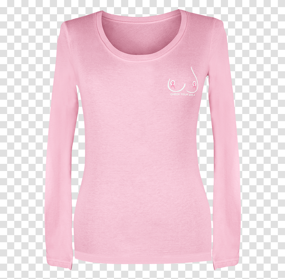 Pink Long Sleeve Front Pink Long Sleeve Shirt For Girls, Apparel Transparent Png