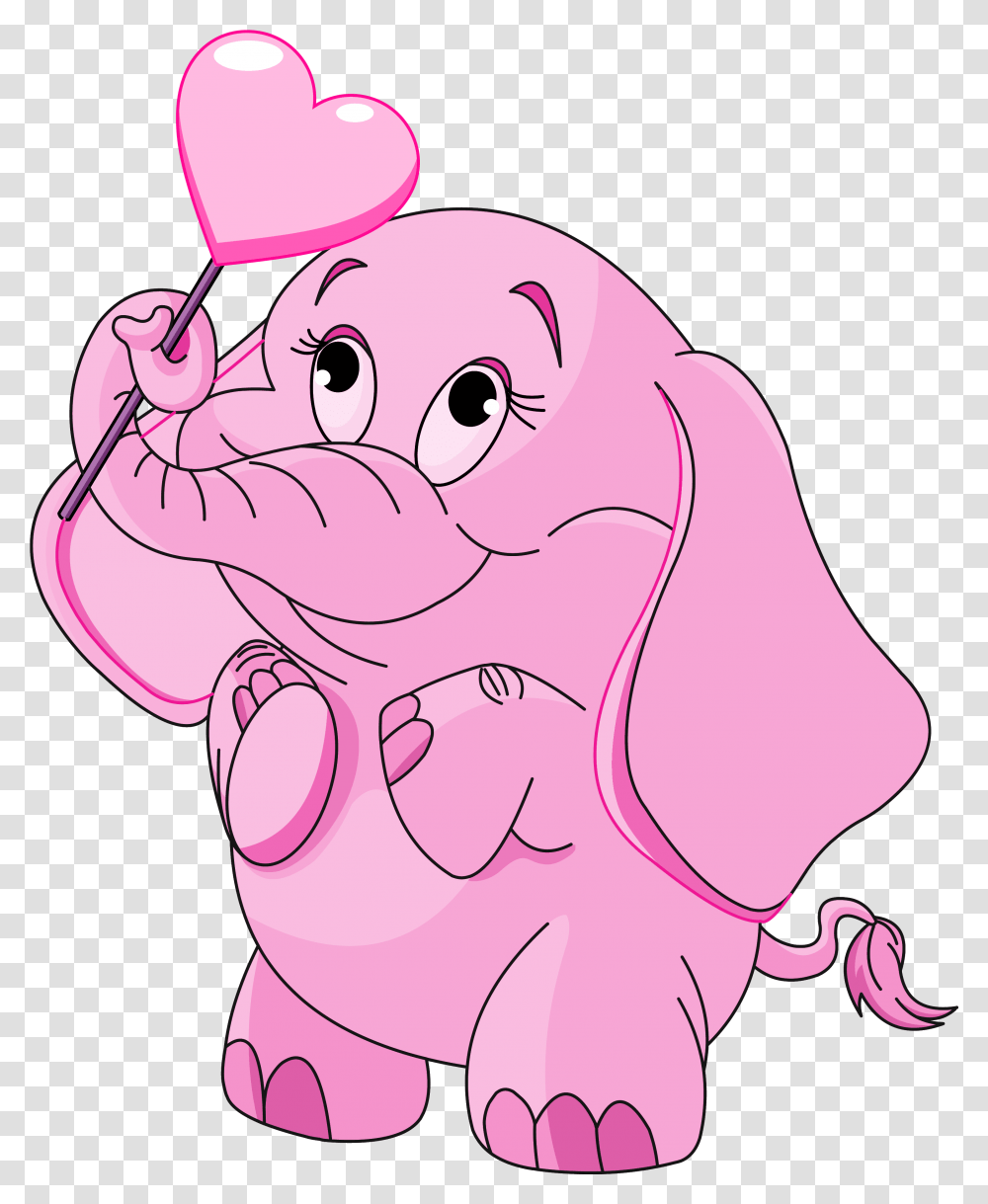 Pink Love Elephant Clipart Pink Elephant Cartoon, Mammal, Animal, Drawing, Statue Transparent Png