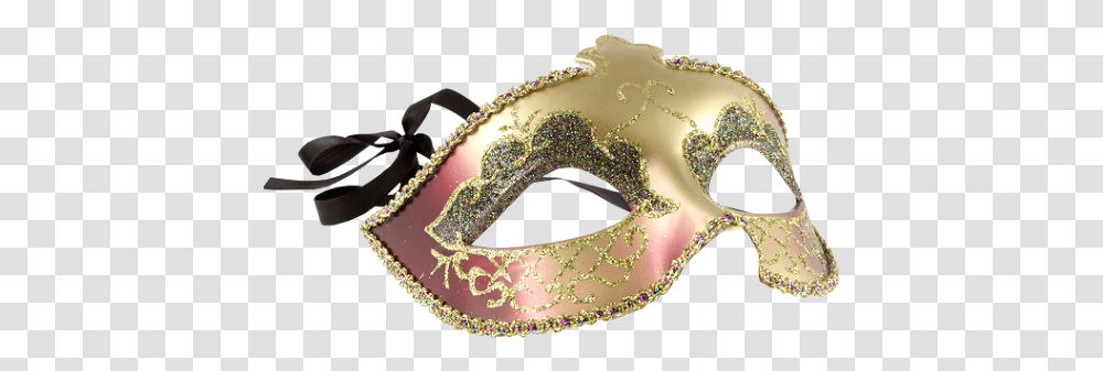 Pink M Gold And Masquerade Mask Carnival Transparent Png