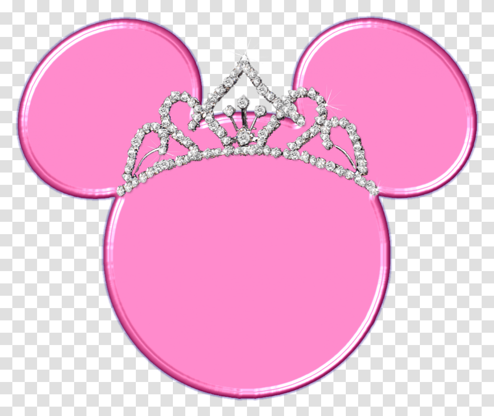 Pink Mickey Head With Tiara Photo Mickey Pink Mouse, Seed, Grain, Produce, Vegetable Transparent Png