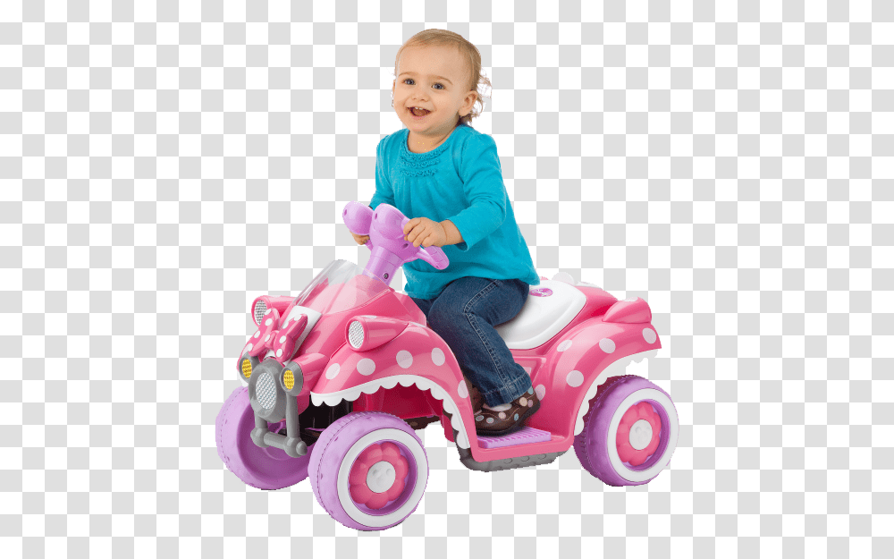 Pink Minnie Mouse, Person, Toy, Vehicle, Transportation Transparent Png