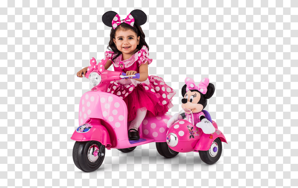Pink Minnie Mouse, Person, Vehicle, Transportation, Girl Transparent Png