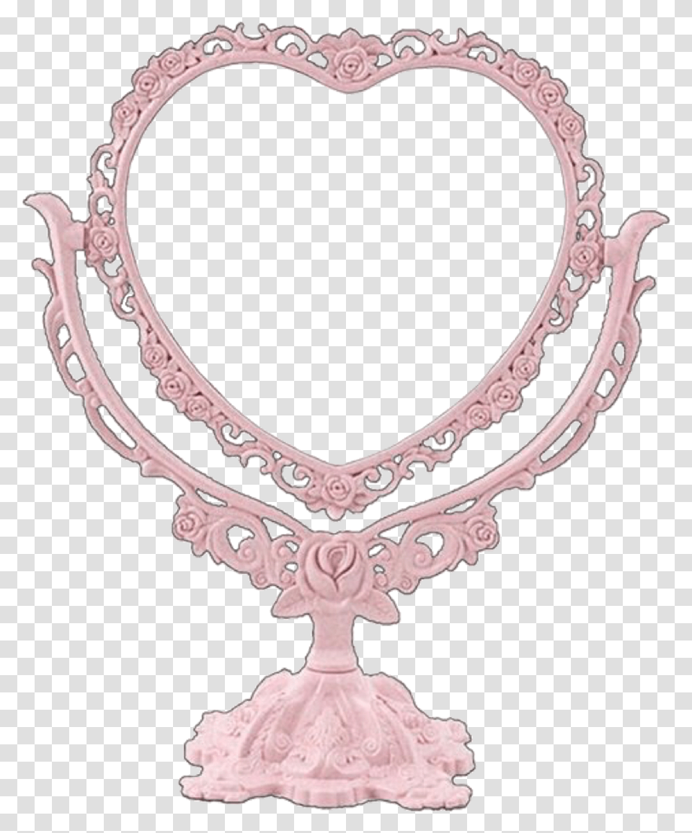Pink Mirror Antique Old Overlay Edit Tumblr Cute Aesthe Pink Mirror, Necklace, Jewelry, Accessories, Accessory Transparent Png