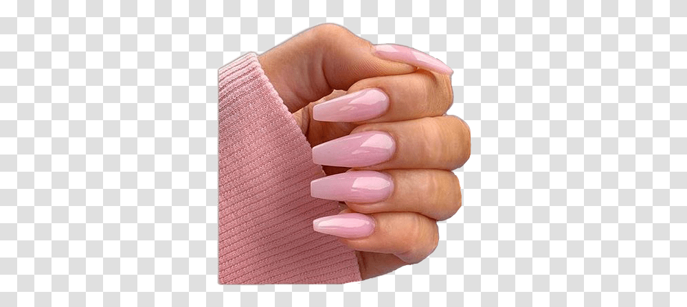 Pink Nails Discovered By Dreams Come True Pastel Aesthetic Nails Acrylic, Person, Human, Manicure, Hand Transparent Png