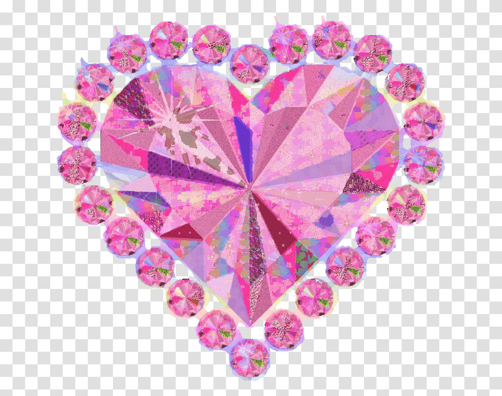 Pink Neon Heart Gif Hologram Glitter Heart Gif, Diamond, Gemstone, Jewelry, Accessories Transparent Png