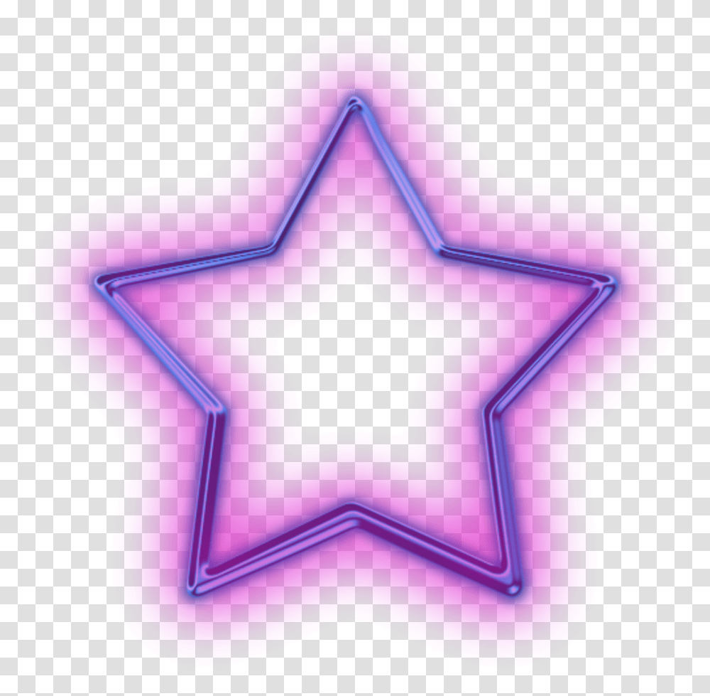 Pink Neon Star Neon Light Star, Star Symbol, Purple, Heart Transparent Png