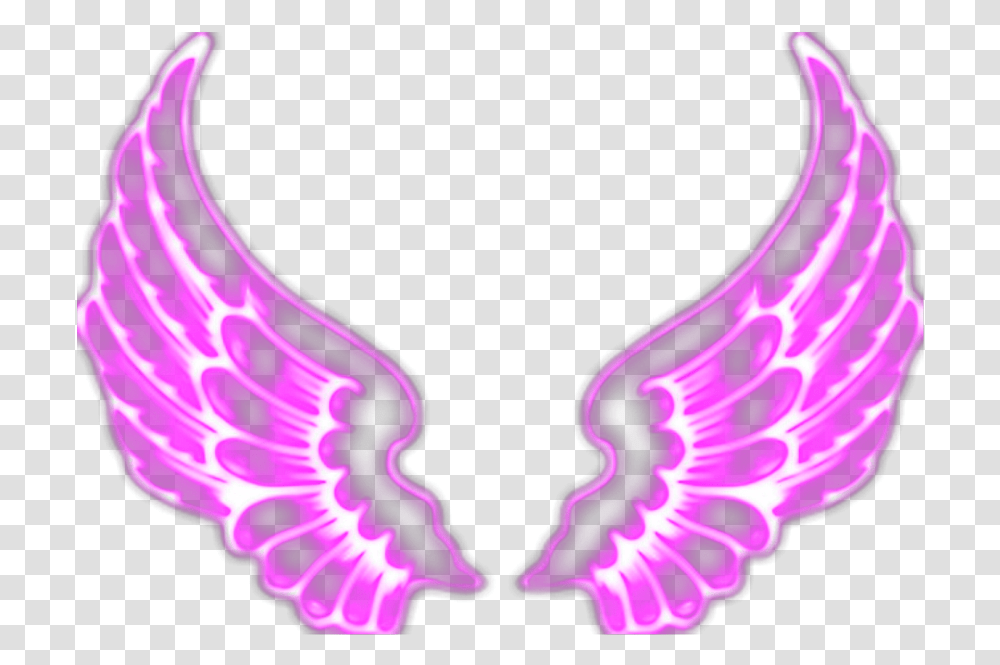 Pink Neon Wings Angel Pinkneonwings Freetoedit Picsart Wings Hd, Light Transparent Png