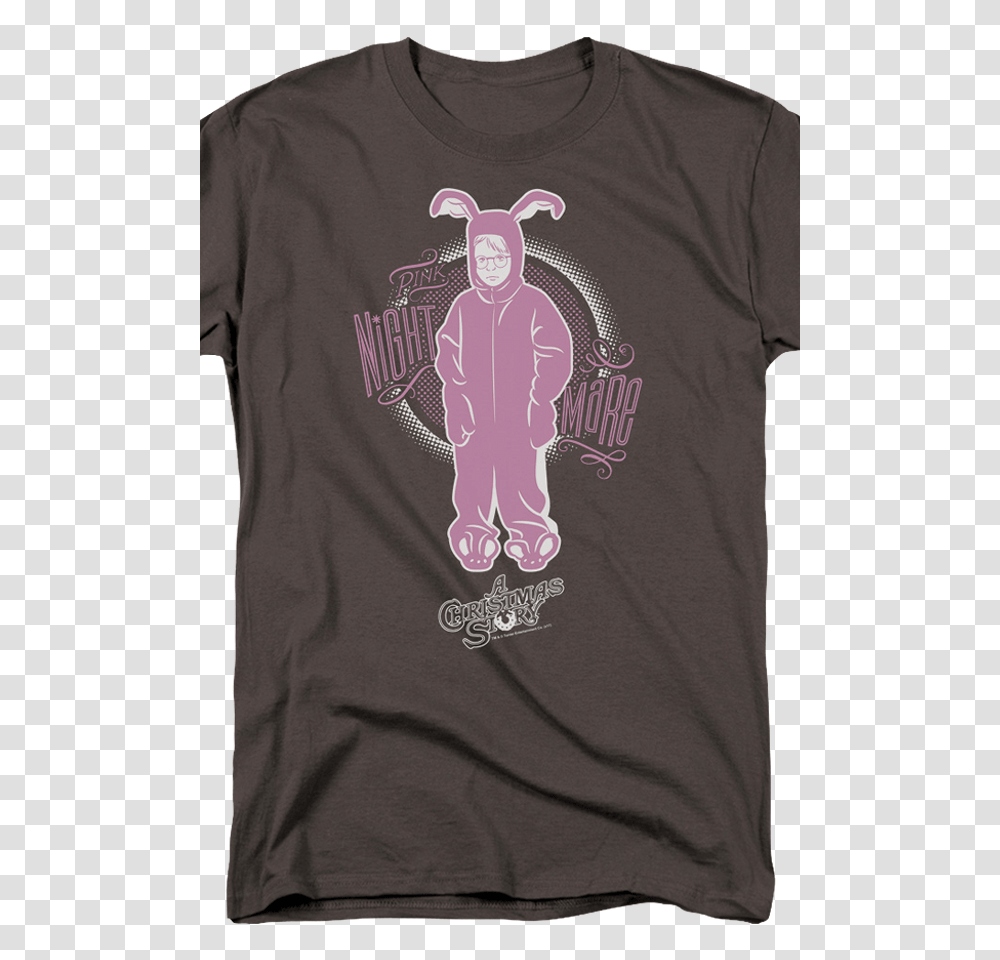 Pink Nightmare Bunny Suit Christmas Story T Shirt Cartoon, Apparel, Sleeve, T-Shirt Transparent Png
